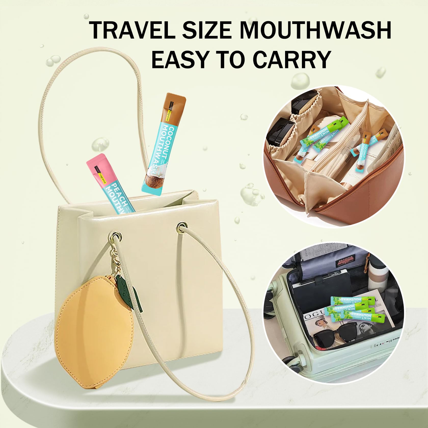 On-the-go usage of the Mini Mouthwash Kit