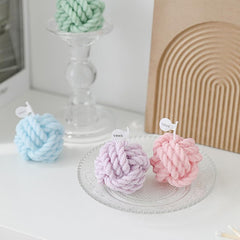 Gift-ready Pink Mini Yarn Aromatherapy Candle in packaging