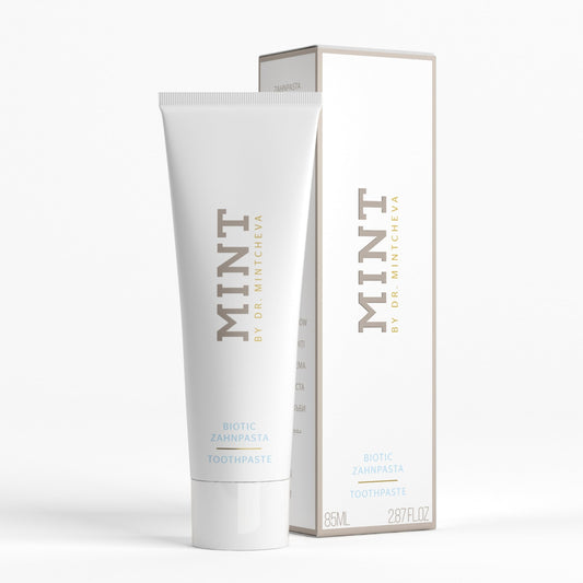 Packaging of Mint Biotic Toothpaste 85ml