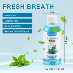 Mint flavor portable mouthwash 80ml travel bottle