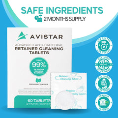 Mouth guard cleaner tablets for dentures and Invisalign