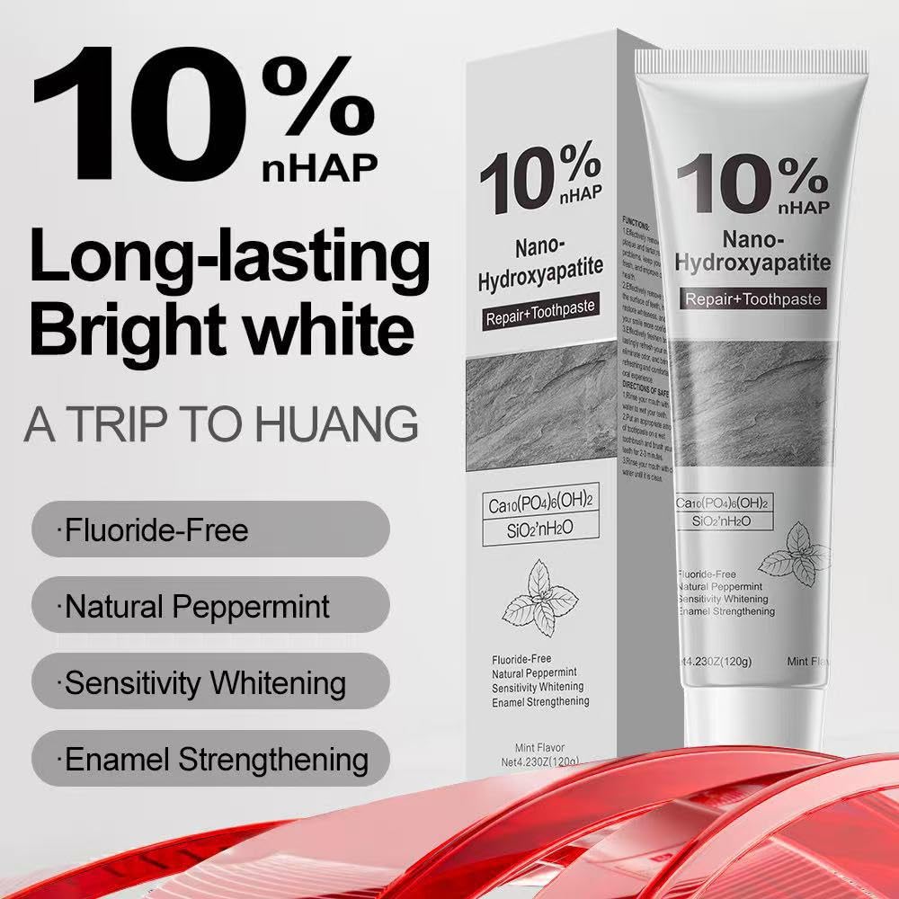 Mint-flavored toothpaste on a white background