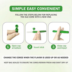 Mint flavored chewable breath stick designed for travel