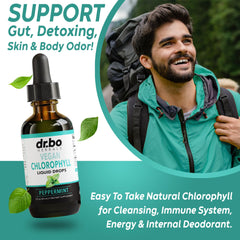 Mint flavored chlorophyll drops diluted in water
