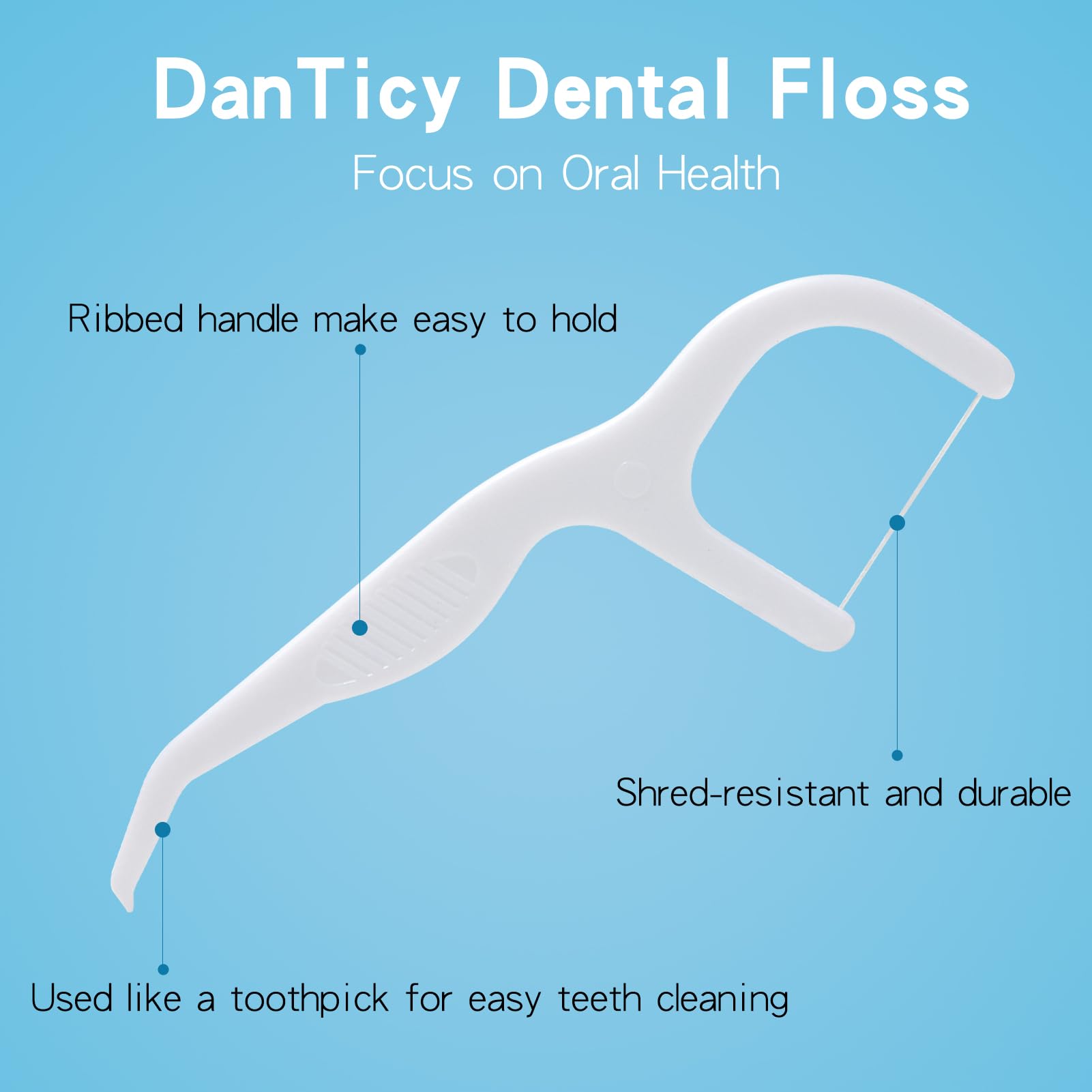 Mint-flavored floss picks with strong floss for braces