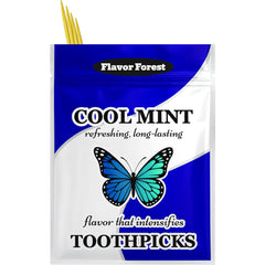 Mint flavored toothpicks in resealable pack