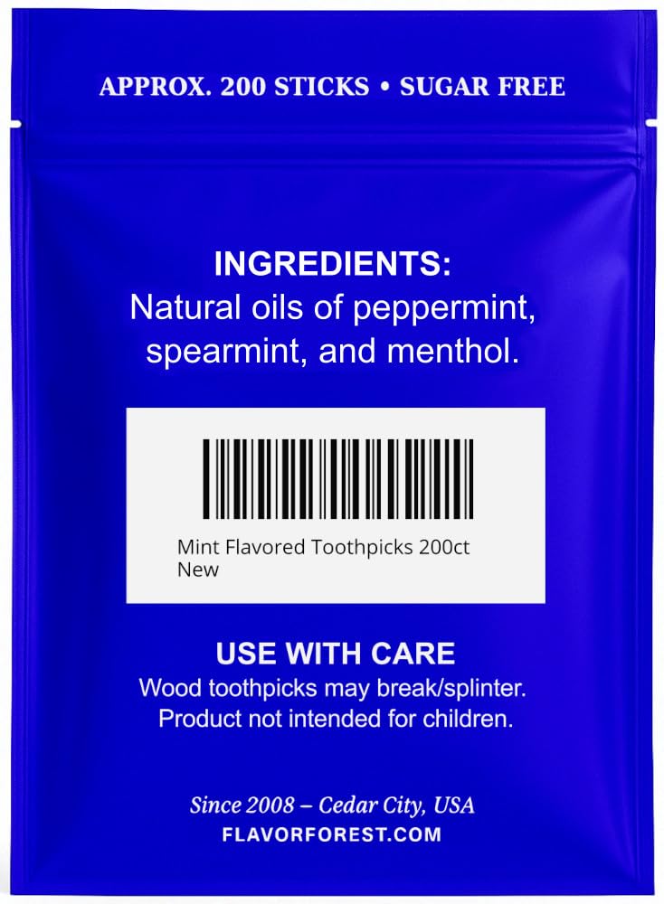 200-count mint toothpicks in resealable pack