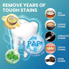 Close-up of mint-flavored enamel-safe whitening strips