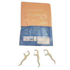 Eco-friendly straw wheat handle detail on floss pick