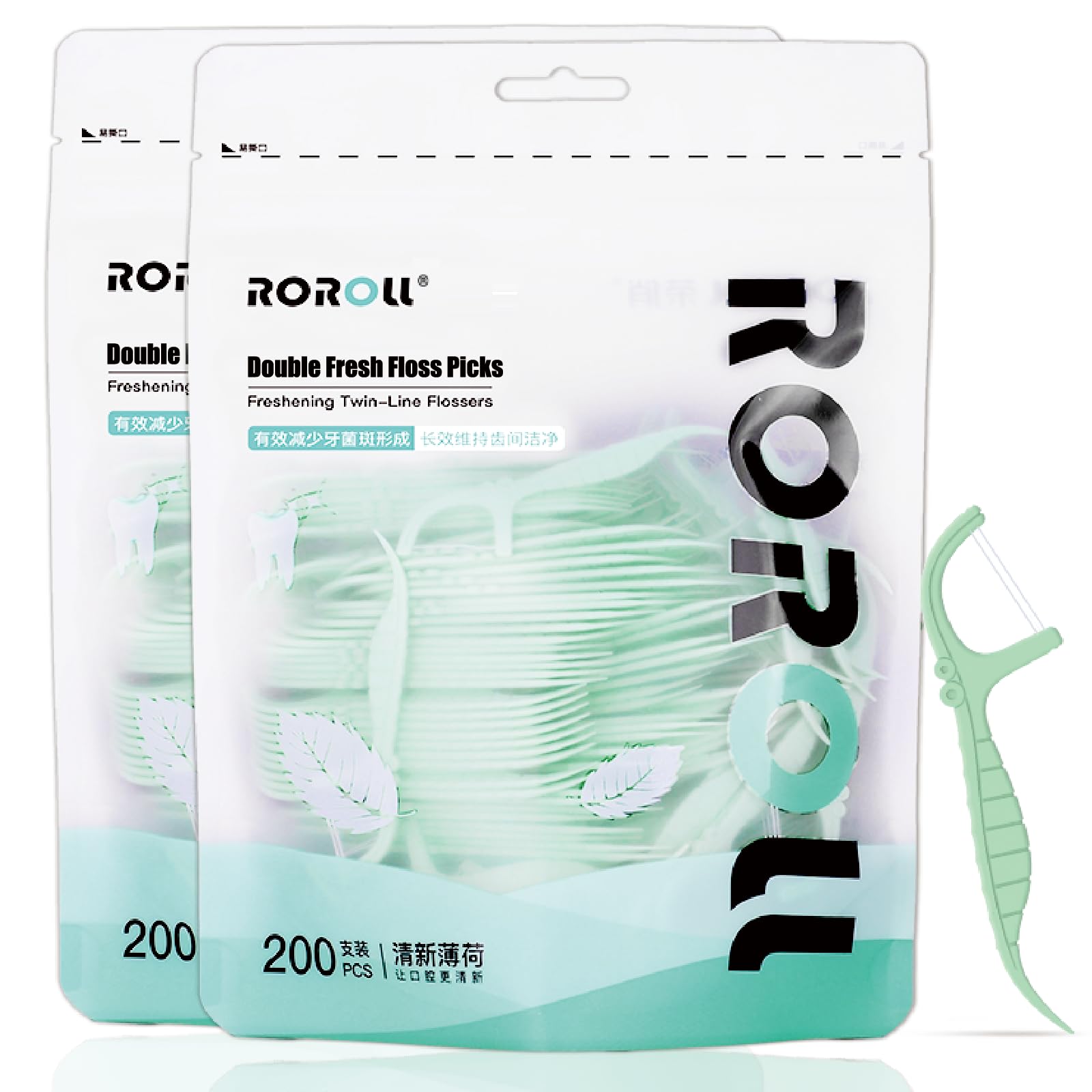 Mint Twin Line Dental Floss Picks 400-count box