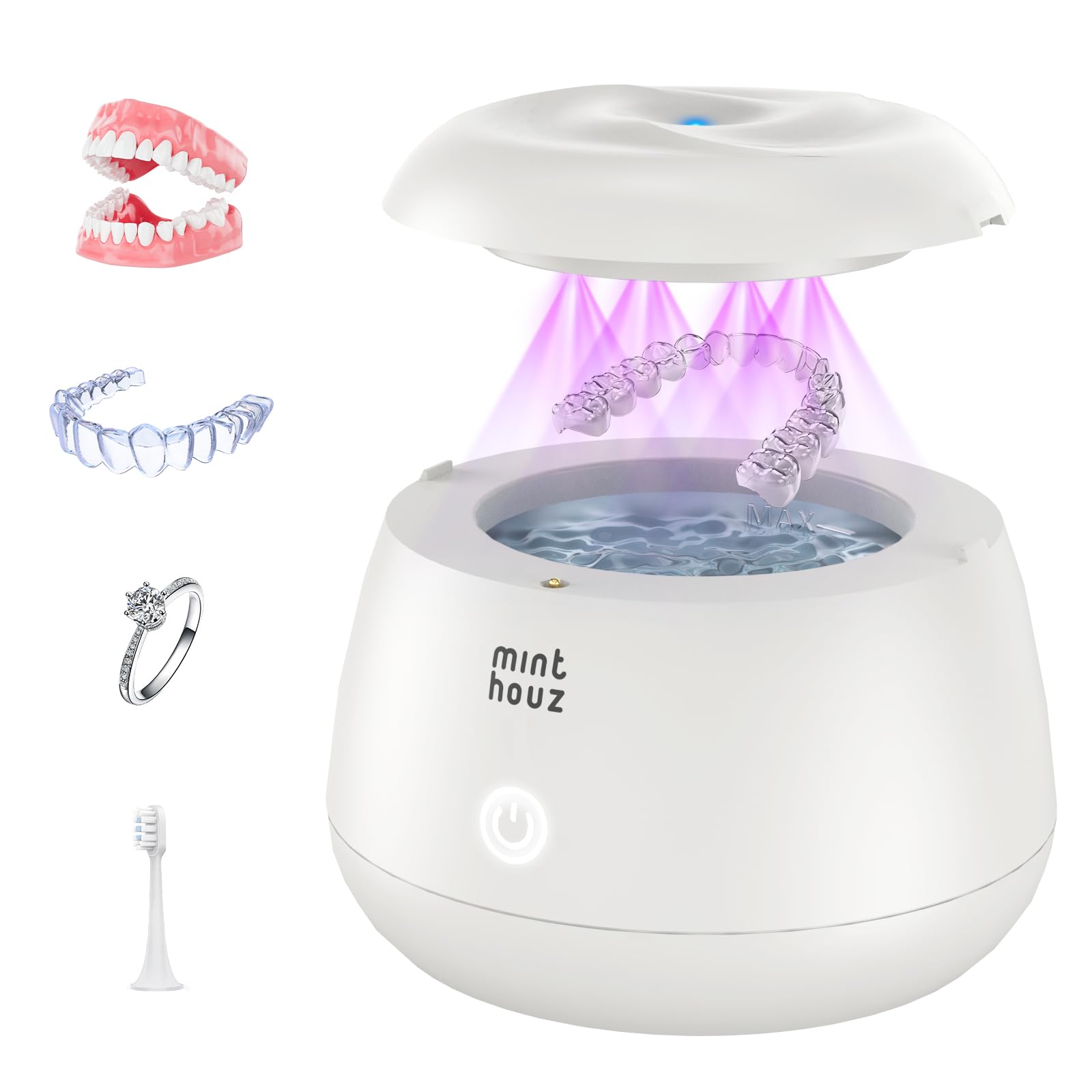 Exterior view of Minthouz Ultrasonic Retainer Cleaner with 200ml tank