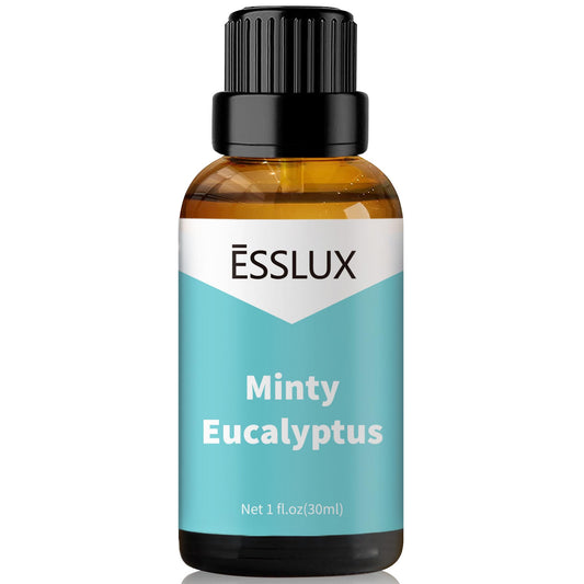 Minty Eucalyptus fragrance oil bottle with dropper
