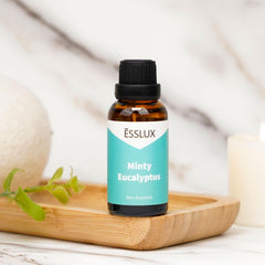 Packaging label and care instructions for Minty Eucalyptus fragrance oil