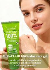 MIRACLAIR Aloe Gel after sun exposure provides cooling relief for skin.