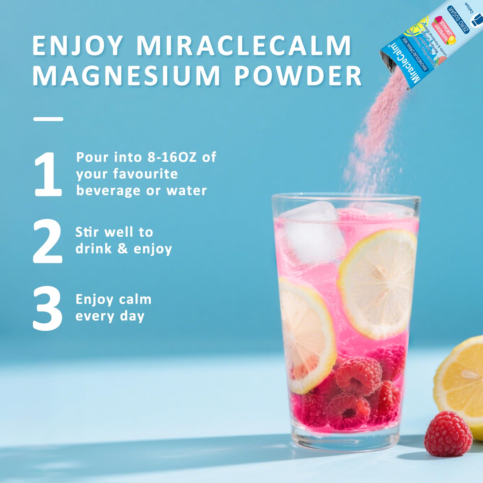 Close up of MiracleCalm ingredients list