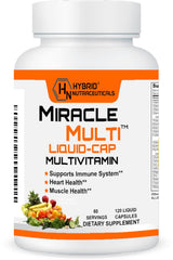 Front view of MiracleMulti Liquid Multivitamin bottle with label