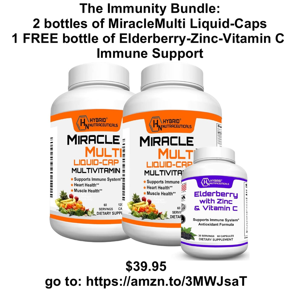 Nutrition facts panel and ingredient list for MiracleMulti