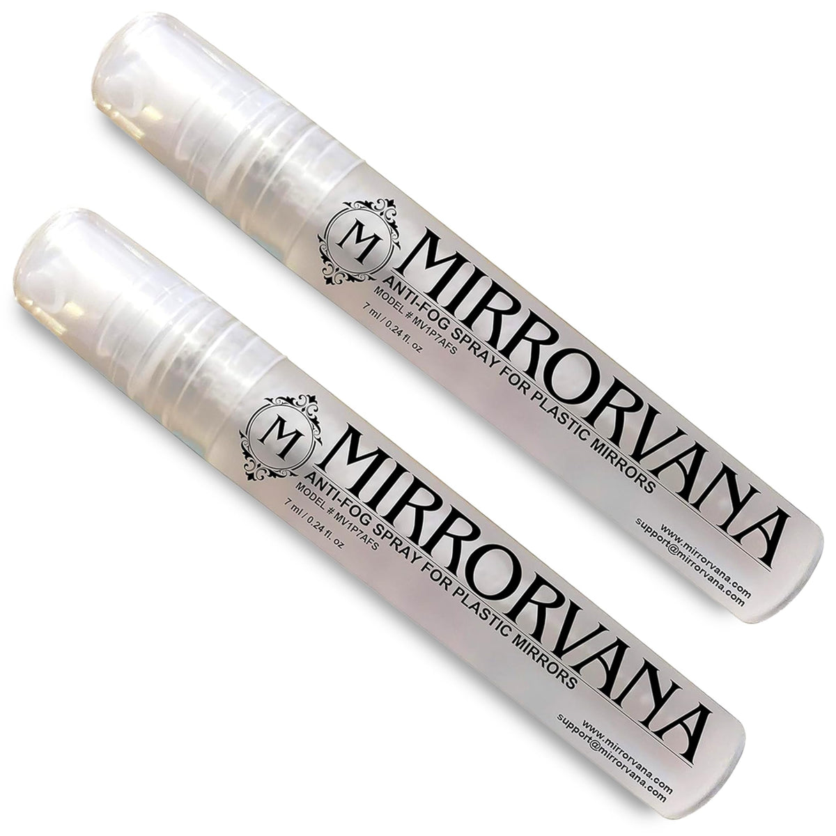 Two MIRRORVANA anti fog spray bottles (7 ml each) in pack