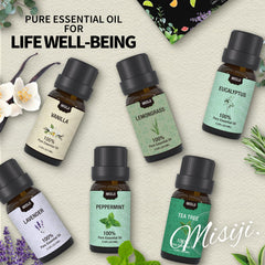 Six 10ml MISIJI essential oils for aromatherapy