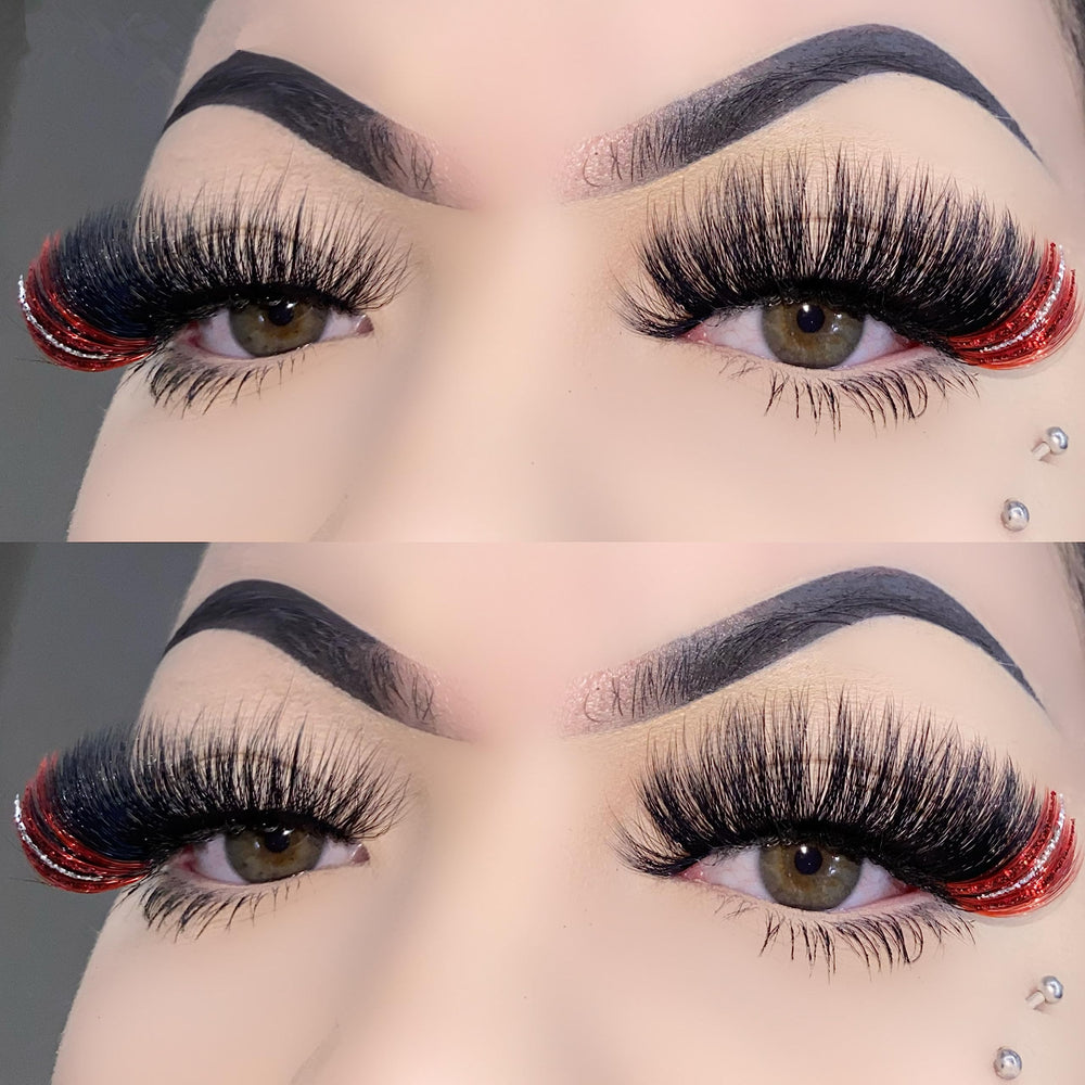 Miss Kiss 18mm lashes close-up glitter highlight enhances eye shape
