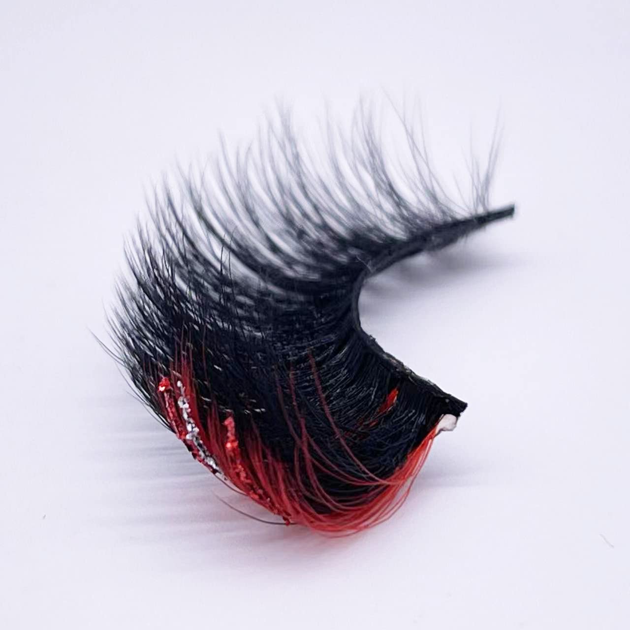 Miss Kiss red-ended lashes worn look for cosplay or party