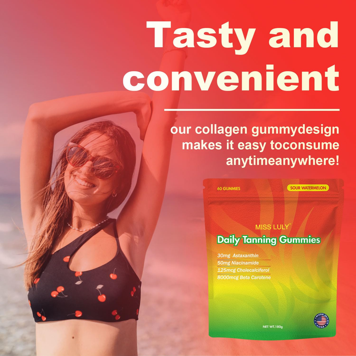 Vegan and gluten-free label on MISS LULY packaging