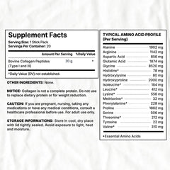 Close-up of a 20 g collagen peptide sachet