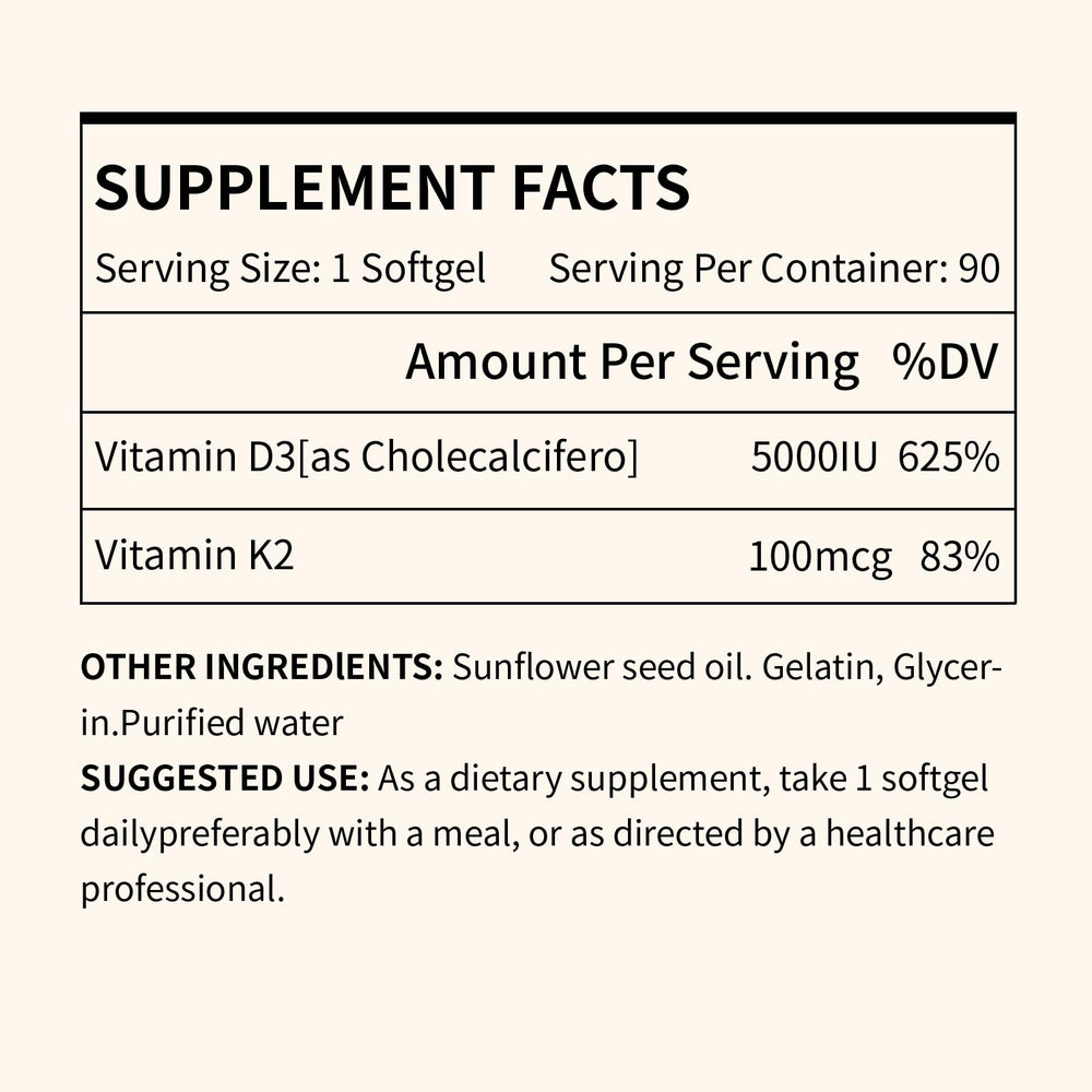 Miss PEP D3 K2 label close-up with dosage