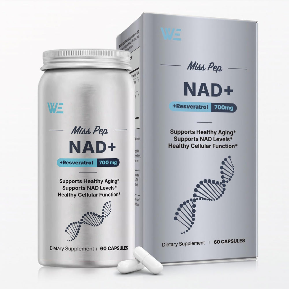 Miss Pep NAD+ supplement front bottle with 60 capsules