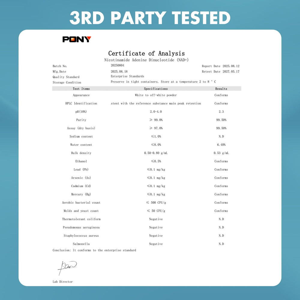 Third-party lab testing seal on Miss Pep NAD+ packaging
