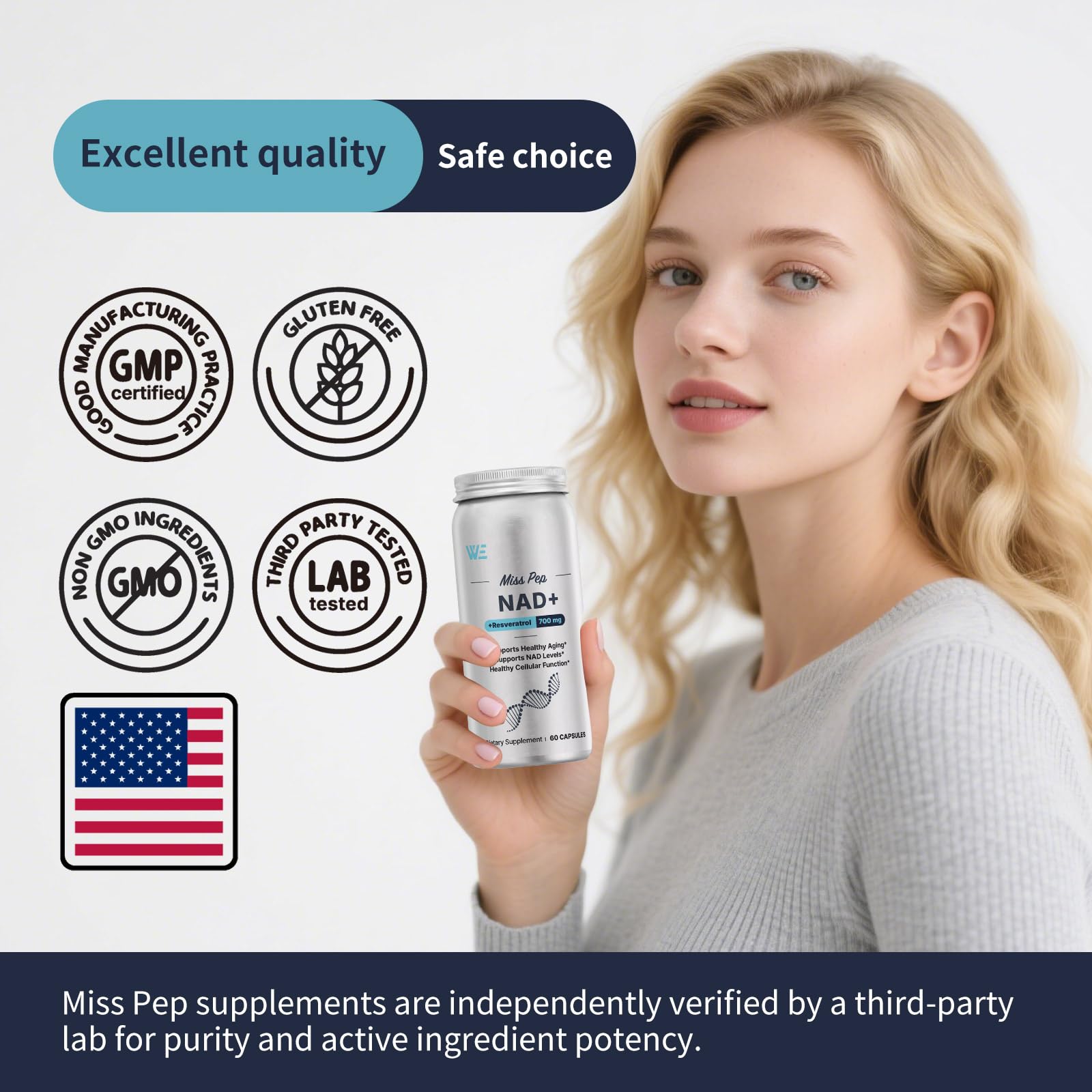 NAD+ molecule illustration for Miss Pep supplement