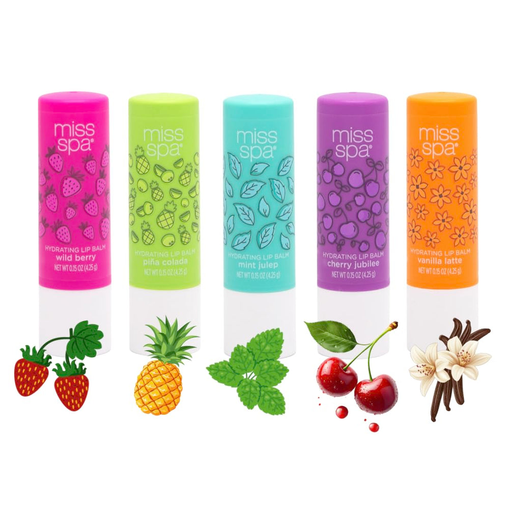 Miss Spa Hydrating Lip Balm Set in Wild Berry glides on softly for daily moisture.