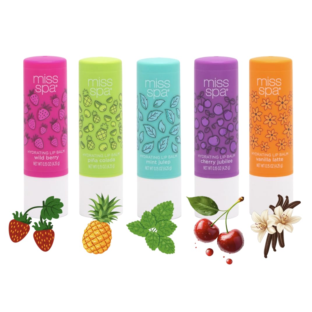 Miss Spa Hydrating Lip Balm Set in Wild Berry glides on softly for daily moisture.