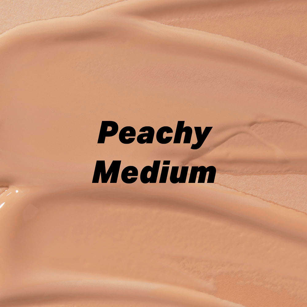MISS2M Careful 104 Peachy swatch reveals warm medium shade for under-eye and face.