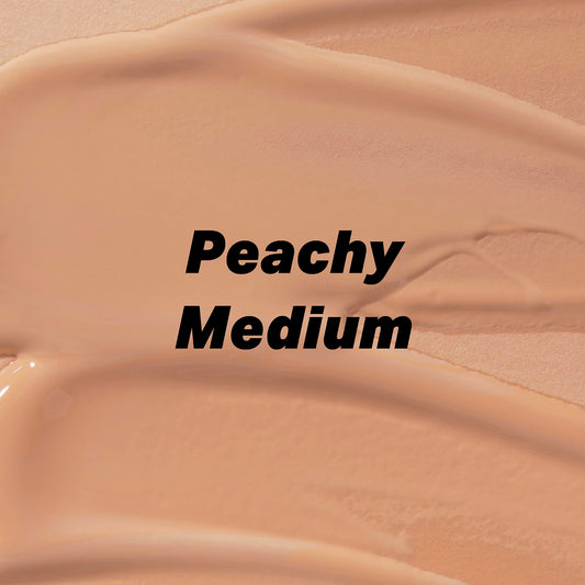 MISS2M Careful 104 Peachy swatch reveals warm medium shade for under-eye and face.