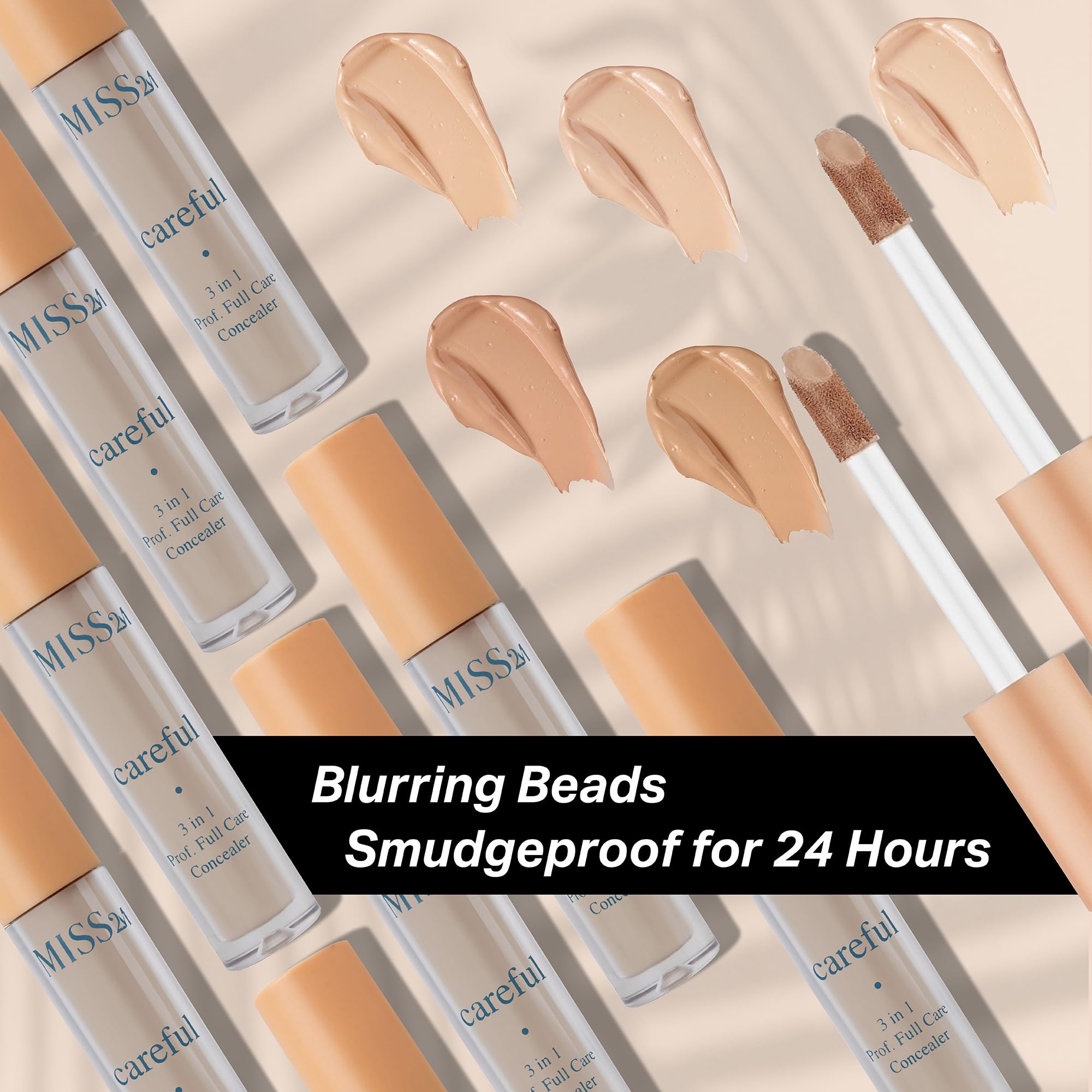 MISS2M Careful waterproof and crease-proof formula holds pigment.