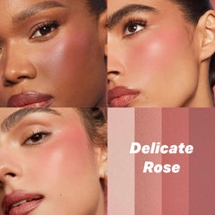 MISS2M Chic Powder Blush Contour Palette in Darling Clementine with shimmering finish for radiant cheeks