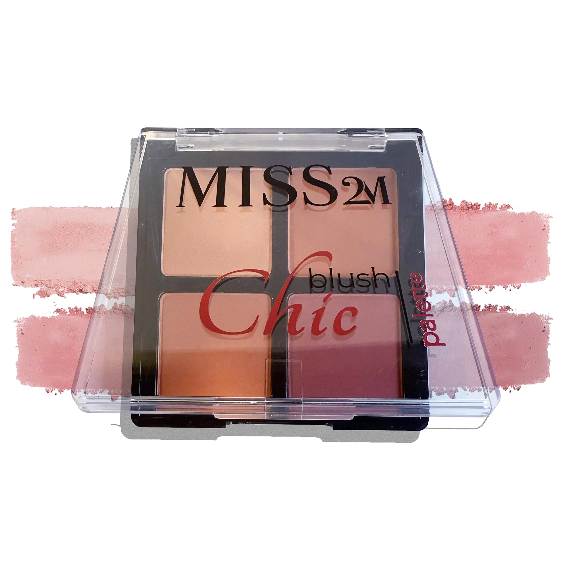 MISS2M Chic Powder Blush Contour Palette open compact showing Delicate Rose shade as natural blush