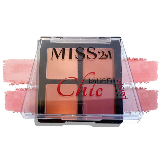 MISS2M Chic Powder Blush Contour Palette open compact showing Delicate Rose shade as natural blush