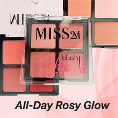 MISS2M Iridescent shimmer glow used as blush highlighter for added radiance.
