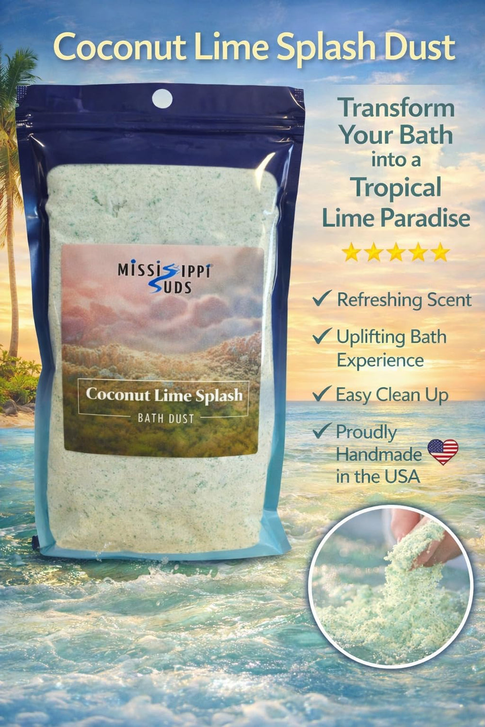 Mississippi Suds epsom salt minerals support a soothing bath ritual