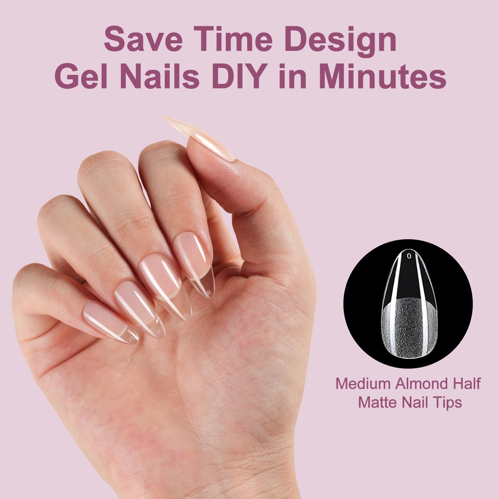 Misssix pre-etched clear nails for clean gel application.