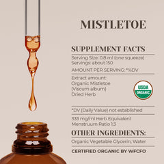 Dried mistletoe herb (Viscum album) used in the extract