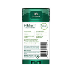 Mitchum Natural Power cedarwood solid on skin showing invisible protection and long-lasting comfort.