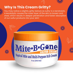 Mite-B-Gone small-batch USA production badge emphasizes quality