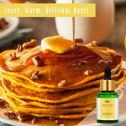 Close-up of MitFlor Maple Syrup Fragrance Oil 30ml label