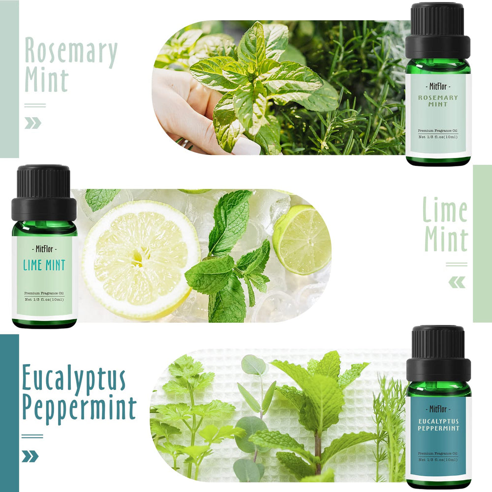 MitFlor rosemary-mint bottle highlighting herbal aroma for uplifting spaces.