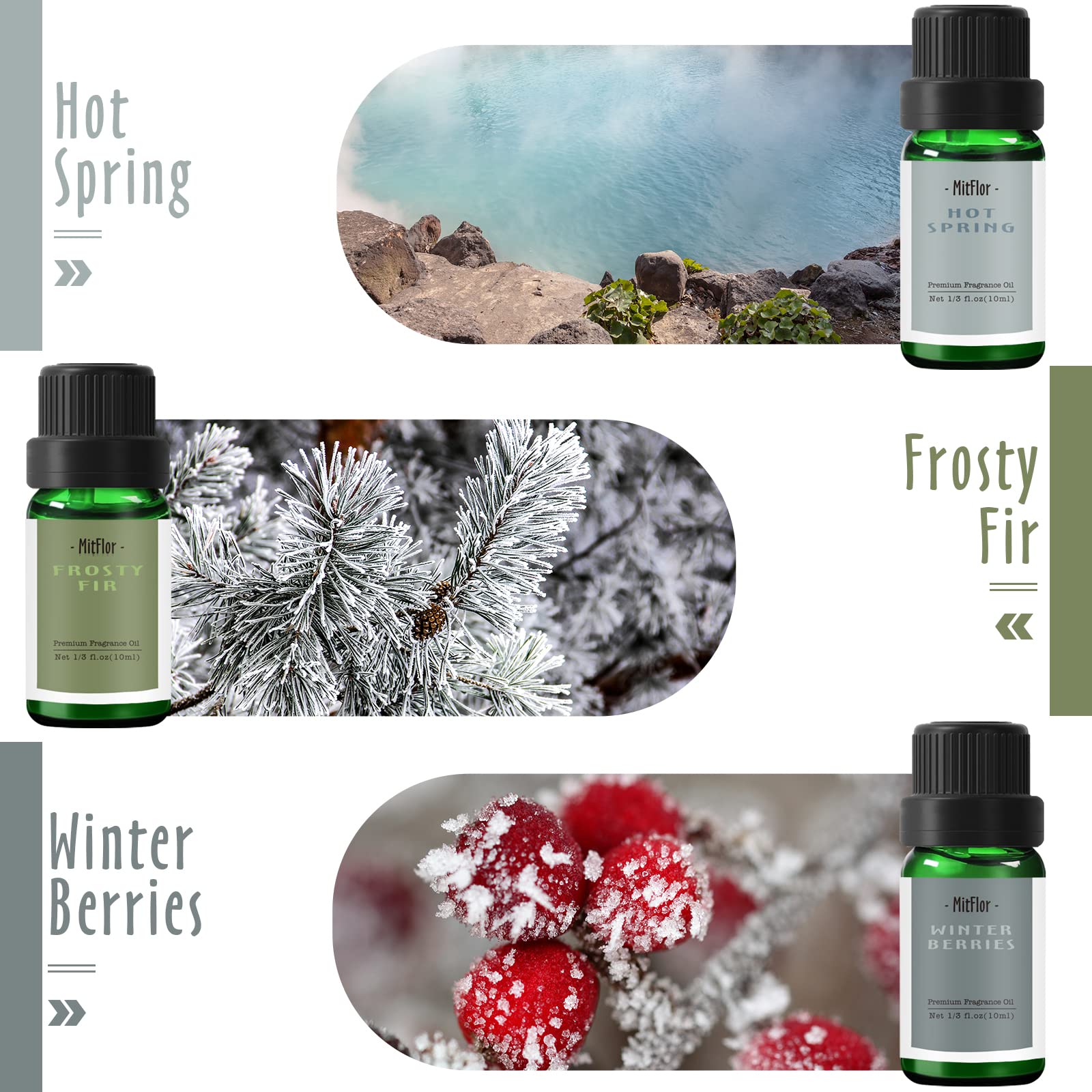 UV protected glass bottle with dropper for MitFlor winter oils