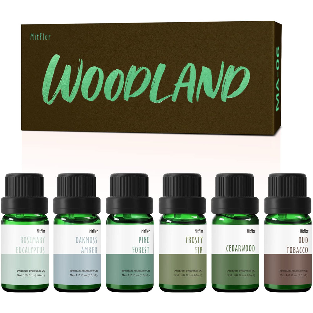 MitFlor Woodland Set boxed packaging with 6 x 10ml fragrance oils