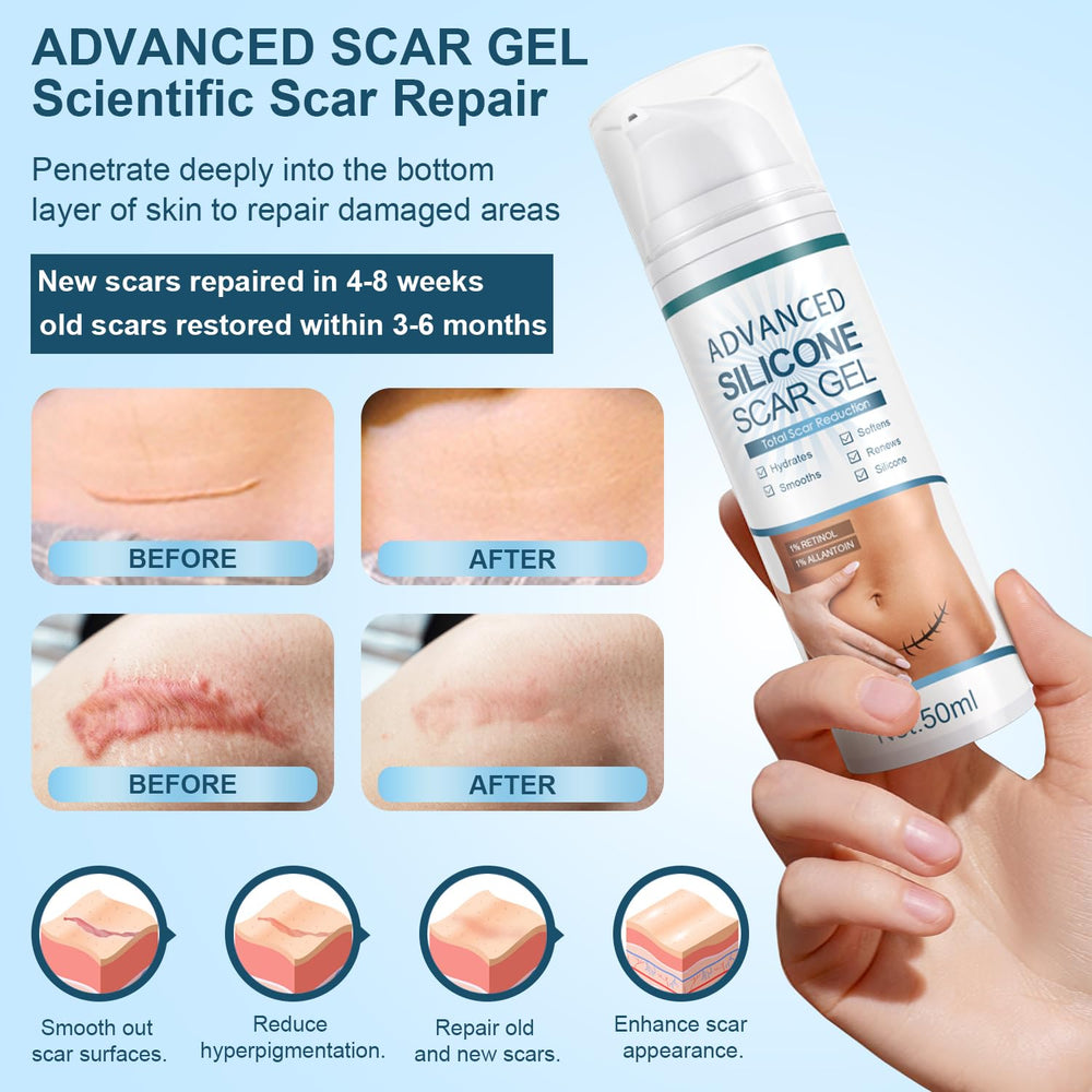 Mitgary Advanced Scar Gel on the face highlights gentle scar care.